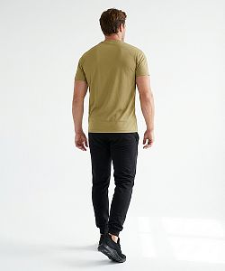 Pánské funkční tričko BASIC krátký rukáv khaki Bamboo Technical