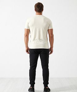 Pánské funkční tričko BASIC krátký rukáv krémová Bamboo Technical