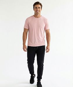Pánské funkční tričko BASIC krátký rukáv světlá růžová Bamboo Technical