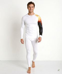 Pánské funkční triko dlouhý rukáv ADVENTURE bílá Bamboo Thermo