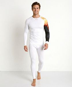 Pánské funkční triko dlouhý rukáv ADVENTURE bílá Bamboo Thermo