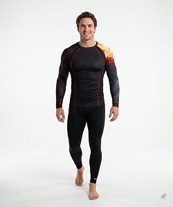 Pánské funkční triko dlouhý rukáv ADVENTURE černá Bamboo Thermo