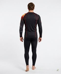 Pánské funkční triko dlouhý rukáv ADVENTURE černá Bamboo Thermo