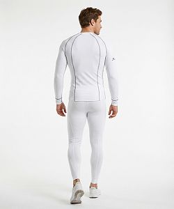 Pánské funkční triko dlouhý rukáv bílá/šedá Bamboo Thermo