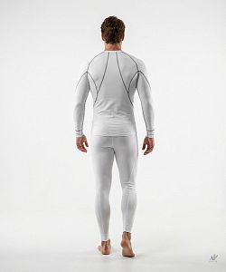 Pánské funkční triko dlouhý rukáv bílá/šedá Bamboo Ultra