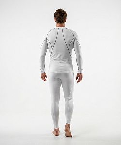 Pánské funkční triko dlouhý rukáv bílá/šedá Bamboo Ultra