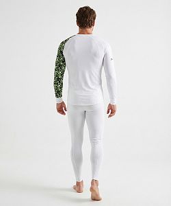 Pánské funkční triko dlouhý rukáv CAMO bílá Bamboo Thermo