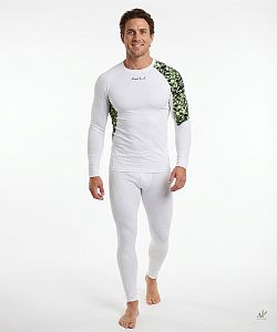 Pánské funkční triko dlouhý rukáv CAMO bílá Bamboo Ultra