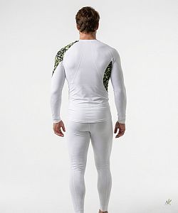 Pánské funkční triko dlouhý rukáv CAMO bílá Bamboo Ultra