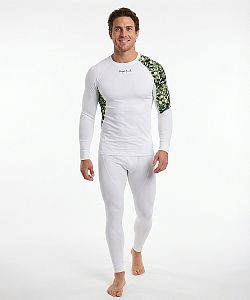 Pánské funkční triko dlouhý rukáv CAMO bílá Bamboo Ultra
