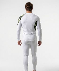 Pánské funkční triko dlouhý rukáv CAMO bílá Bamboo Ultra