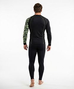 Pánské funkční triko dlouhý rukáv CAMO černá Bamboo Thermo