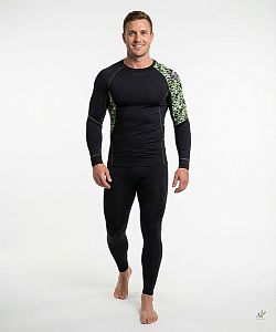 Pánské funkční triko dlouhý rukáv CAMO černá Bamboo Ultra