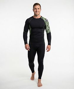 Pánské funkční triko dlouhý rukáv CAMO černá Bamboo Ultra
