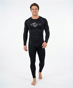 Pánské funkční triko dlouhý rukáv černá/šedá Bamboo Ultra