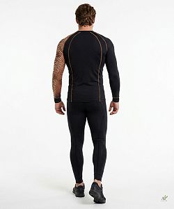 Pánské funkční triko dlouhý rukáv CROCODILE MAN černá Bamboo Thermo