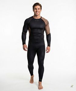 Pánské funkční triko dlouhý rukáv CROCODILE MAN černá Bamboo Ultra