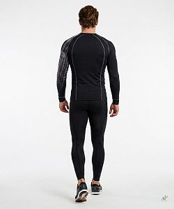 Pánské funkční triko dlouhý rukáv CYCLE černá Bamboo Thermo