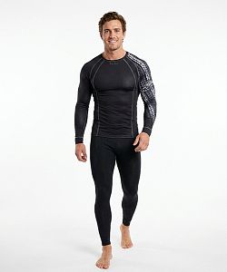 Pánské funkční triko dlouhý rukáv CYCLE černá Bamboo Thermo