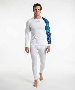 Pánské funkční triko dlouhý rukáv D.N.A. bílá Bamboo Thermo
