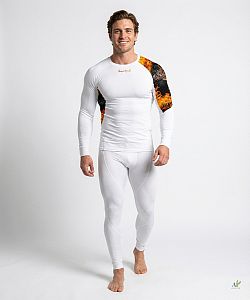 Pánské funkční triko dlouhý rukáv GHOSTRIDER bílá Bamboo Ultra