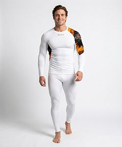 Pánské funkční triko dlouhý rukáv GHOSTRIDER bílá Bamboo Ultra