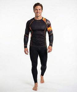 Pánské funkční triko dlouhý rukáv GHOSTRIDER černá Bamboo Ultra