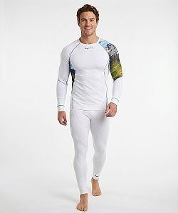 Pánské funkční triko dlouhý rukáv HIGHLANDER bílá Bamboo Ultra