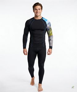 Pánské funkční triko dlouhý rukáv HIGHLANDER černá Bamboo Thermo