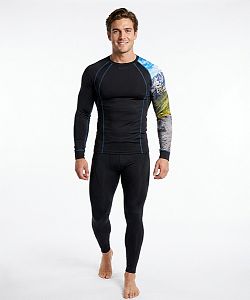Pánské funkční triko dlouhý rukáv HIGHLANDER černá Bamboo Thermo