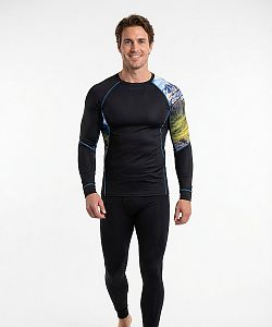Pánské funkční triko dlouhý rukáv HIGHLANDER černá Bamboo Ultra