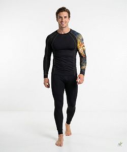 Pánské funkční triko dlouhý rukáv HUNTER černá Bamboo Thermo