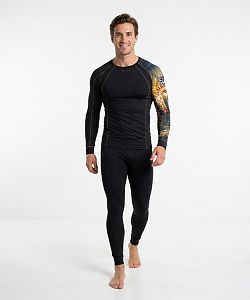 Pánské funkční triko dlouhý rukáv HUNTER černá Bamboo Thermo