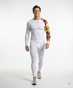 Pánské funkční triko dlouhý rukáv IRON MAN bílá Bamboo Thermo