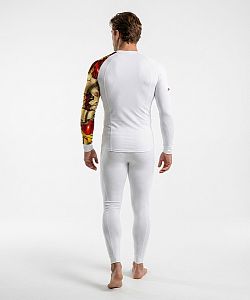 Pánské funkční triko dlouhý rukáv IRON MAN bílá Bamboo Thermo