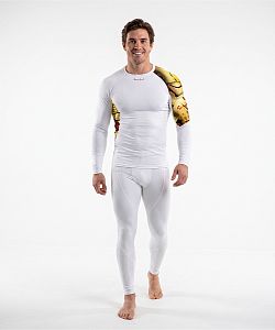 Pánské funkční triko dlouhý rukáv IRON MAN bílá Bamboo Ultra