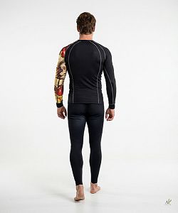 Pánské funkční triko dlouhý rukáv IRON MAN černá Bamboo Thermo