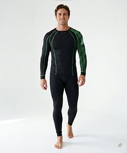 Pánské funkční triko dlouhý rukáv MATRIX černá Bamboo Thermo