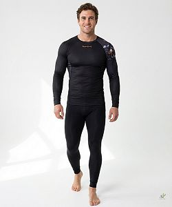 Pánské funkční triko dlouhý rukáv RIDER MAN černá Bamboo Ultra