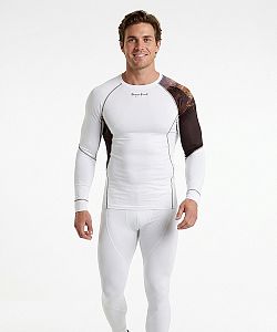 Pánské funkční triko dlouhý rukáv ROUTE 66 bílá Bamboo Ultra