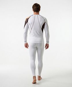 Pánské funkční triko dlouhý rukáv ROUTE 66 bílá Bamboo Ultra