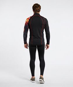 Pánské funkční triko dlouhý rukáv se zipem ADVENTURE černá Bamboo Thermo