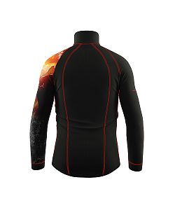 Pánské funkční triko dlouhý rukáv se zipem ADVENTURE černá Bamboo Thermo