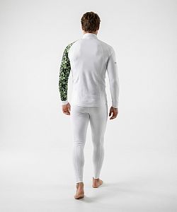 Pánské funkční triko dlouhý rukáv se zipem CAMO bílá Bamboo Thermo