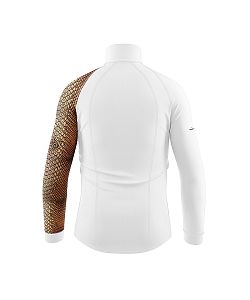 Pánské funkční triko dlouhý rukáv se zipem CROCODILE MAN bílá Bamboo Thermo