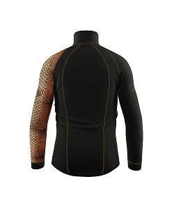 Pánské funkční triko dlouhý rukáv se zipem CROCODILE MAN černá Bamboo Thermo