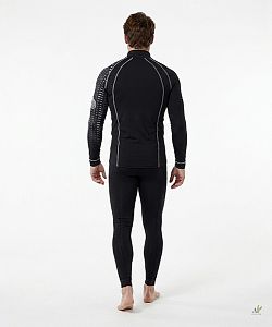 Pánské funkční triko dlouhý rukáv se zipem CYCLE černá Bamboo Thermo