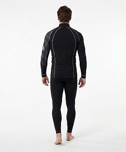 Pánské funkční triko dlouhý rukáv se zipem CYCLE černá Bamboo Thermo
