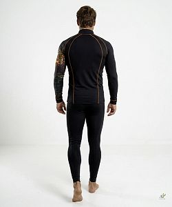 Pánské funkční triko dlouhý rukáv se zipem HUNTER černá Bamboo Thermo