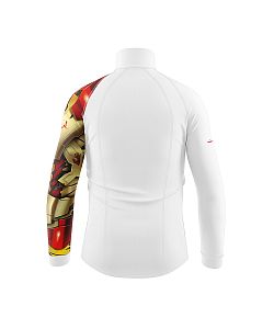 Pánské funkční triko dlouhý rukáv se zipem IRON MAN bílá Bamboo Thermo